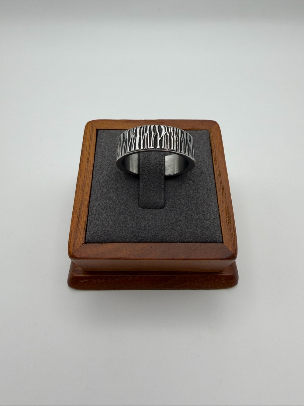Textured Silver Band Ring